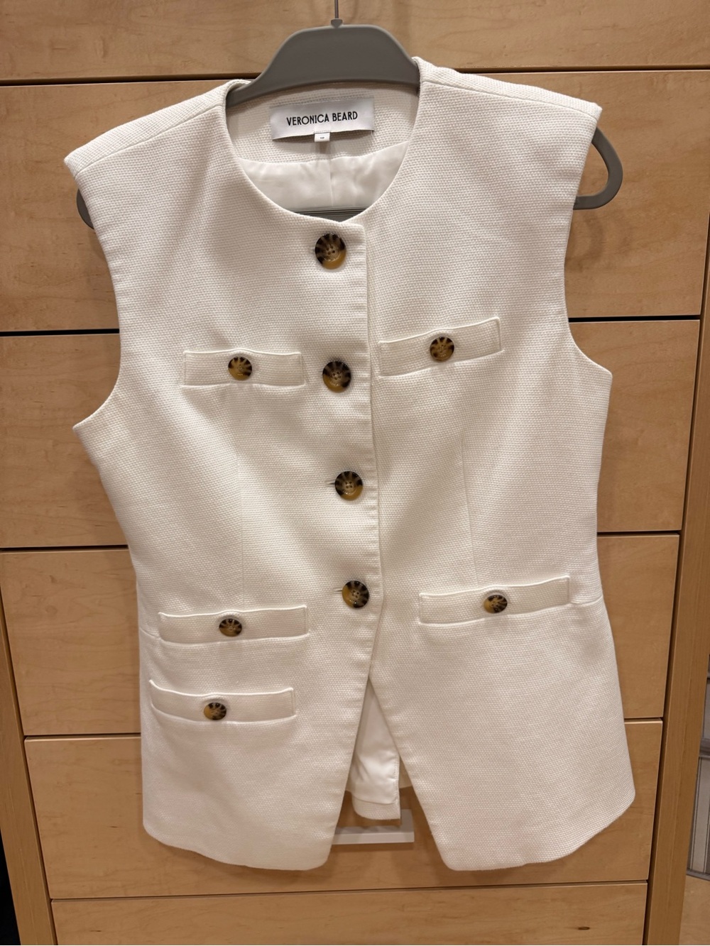 Veronica Beard Tamara cotton-blend piqué vest